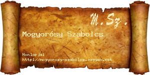 Mogyorósy Szabolcs névjegykártya