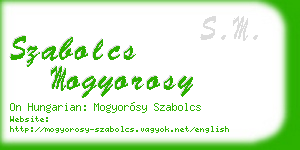 szabolcs mogyorosy business card